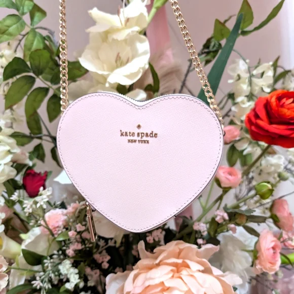 Kate Spade Love Shack Mini Heart Purse Light Rose - Picture 1 of 3